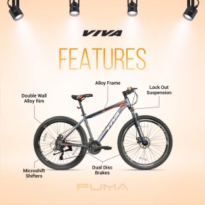 Viva Puma Multispeed Mountain Bike for Adults (27.5T & 29T)