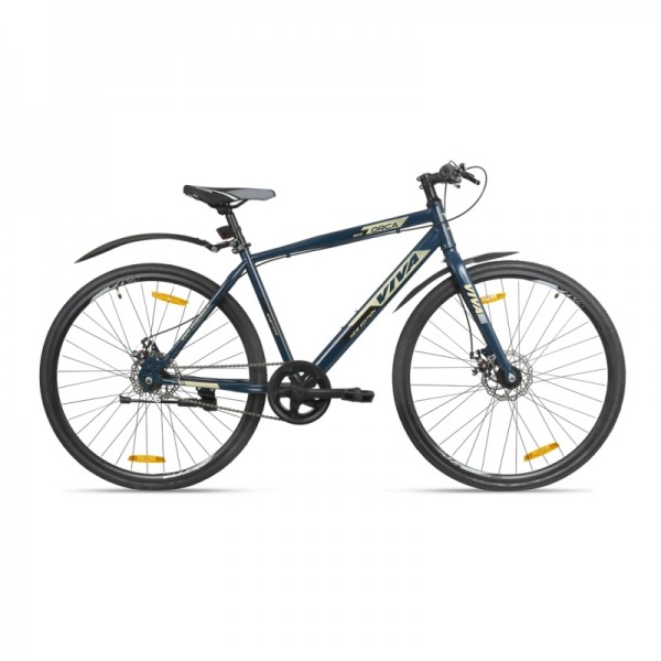 Viva Orca 700C Steel Single Speed Hybrid Bike for Adults with Dual Disc Brakes